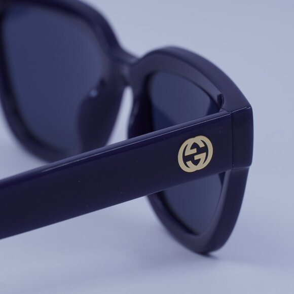 Gucci GG1578S 004 Sunglasses Violet Cat Eye Frame, Blue Lenses - Picture 9 of 11